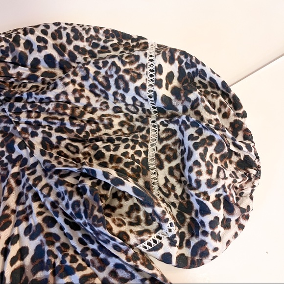 Knox Rose Balloon Sleeve, Button Down Leopard Shirt SZ-XXL - Picture 3 of 7